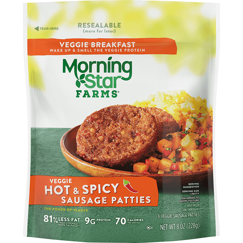 Hot & Spicy Sausage Patties MorningStar Farms® Breakfast