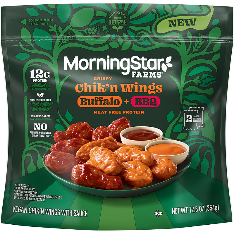 MorningStar Farms® Vegan Chik’n Wings with Buffalo + BBQ Sauce