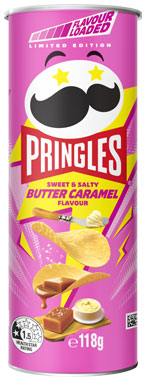 Pringles&reg; Sweet & Salty Butter Caramel Flavour Chips -118g