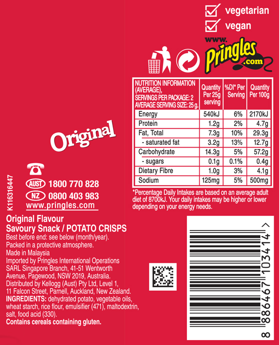 Pringles Potato Chips Nutrition Facts At Alex Wright Blog