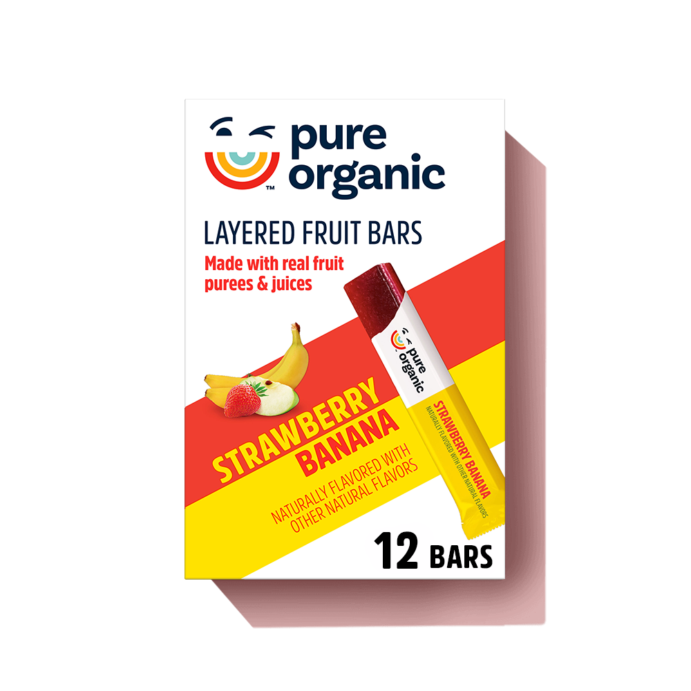 Pure Organic Strawberry & Banana Layered Fruit Bar