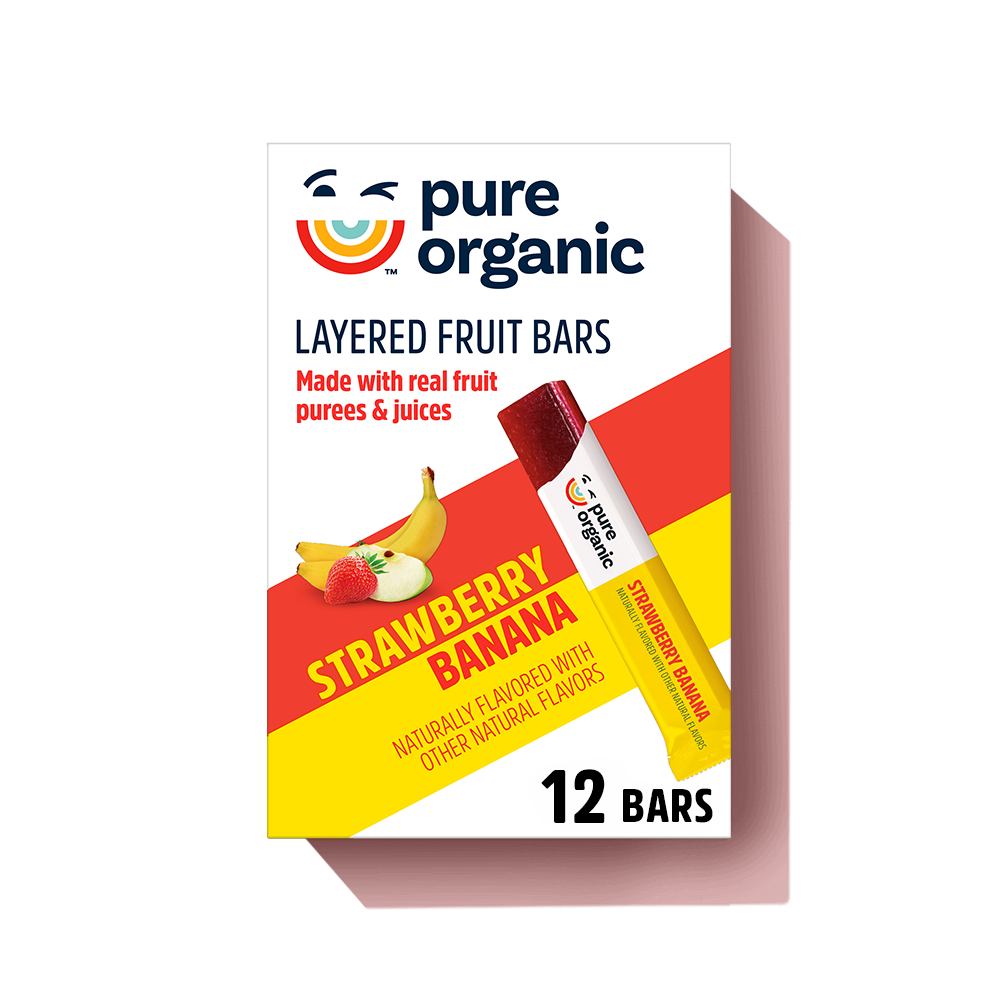 Pure Organic Strawberry & Banana Layered Fruit Bar Image