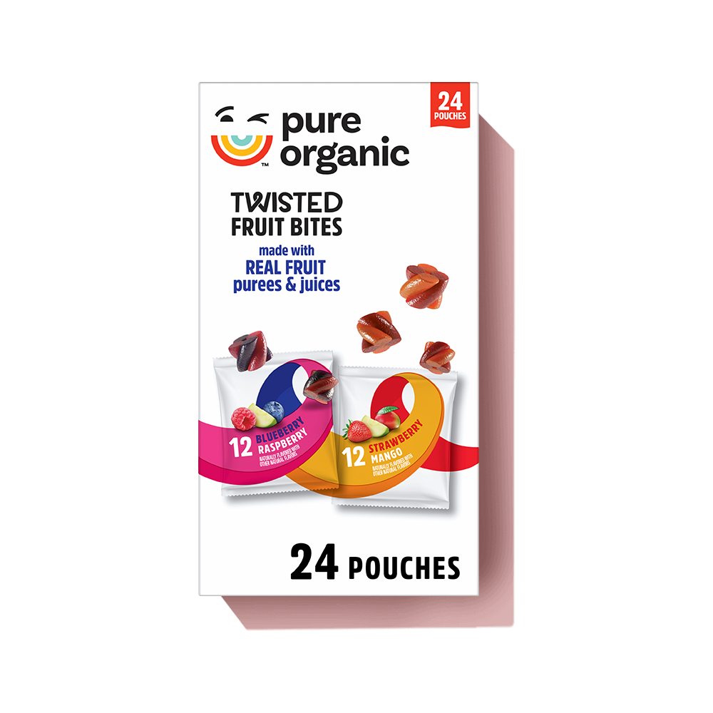 Pure Organic Twisted Fruit Bites Blueberry Raspberry & Strawberry Mango Variety Pack Image