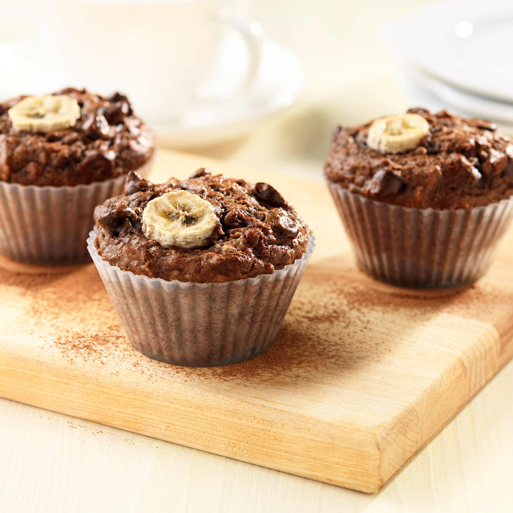 Muffins son, banane et cacao