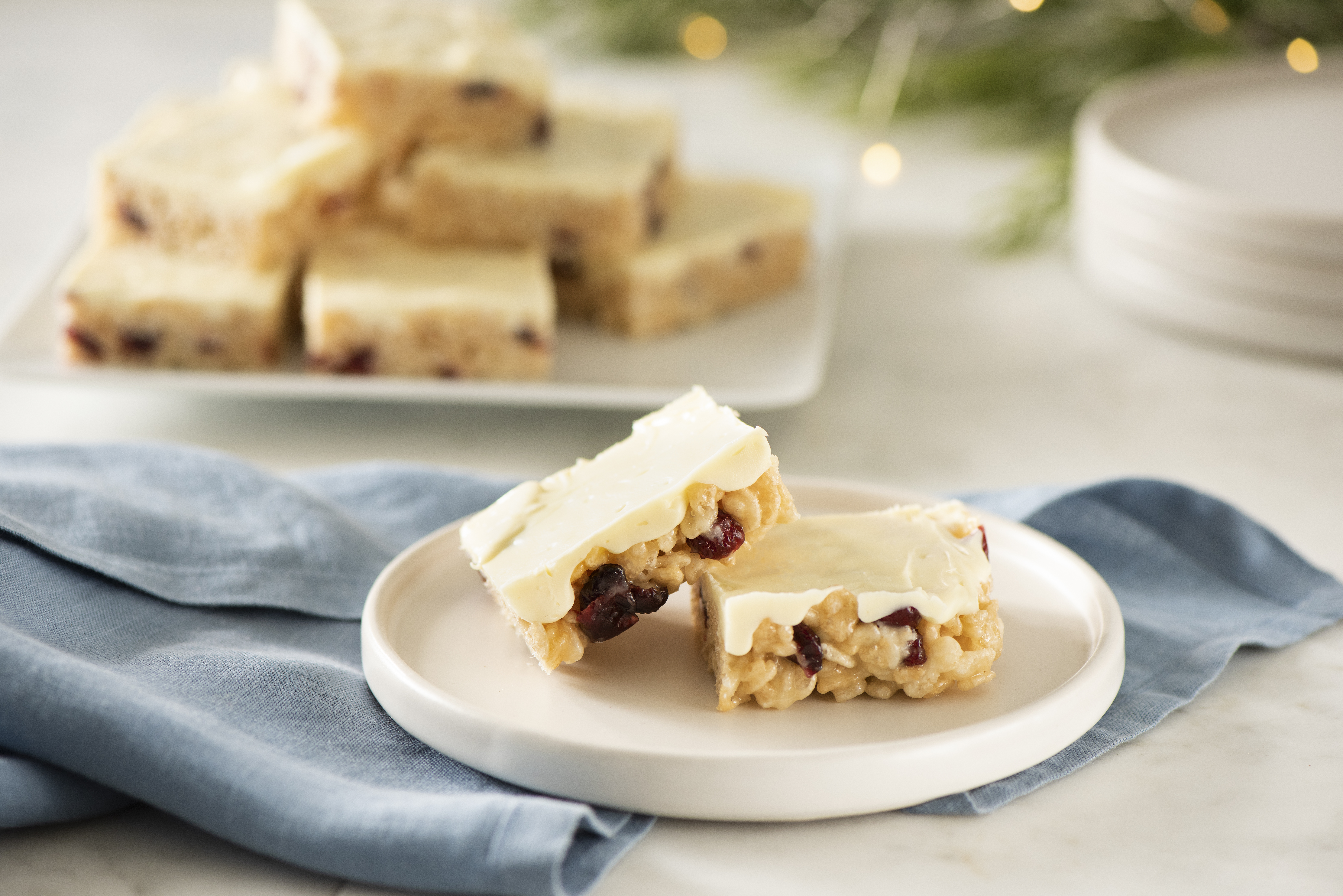 White Chocolate Cranberry Crisp Bars