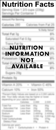 Nutritional Information Table